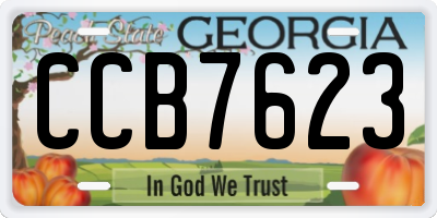 GA license plate CCB7623