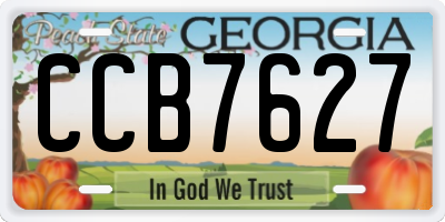 GA license plate CCB7627