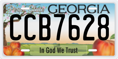 GA license plate CCB7628