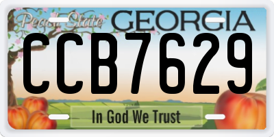 GA license plate CCB7629