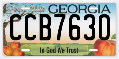 GA license plate CCB7630