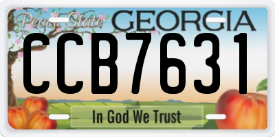 GA license plate CCB7631