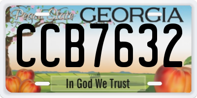 GA license plate CCB7632
