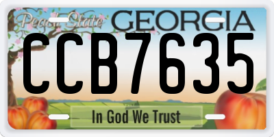 GA license plate CCB7635
