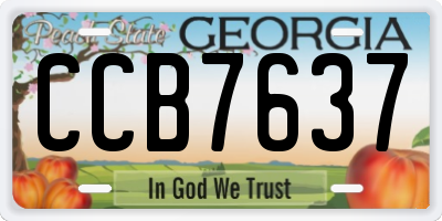 GA license plate CCB7637