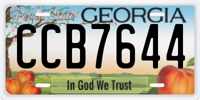 GA license plate CCB7644