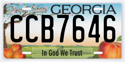 GA license plate CCB7646