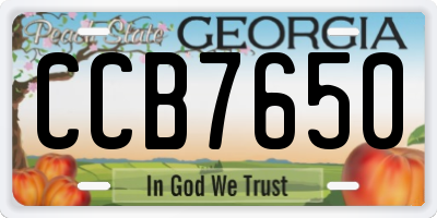 GA license plate CCB7650
