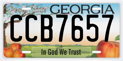 GA license plate CCB7657