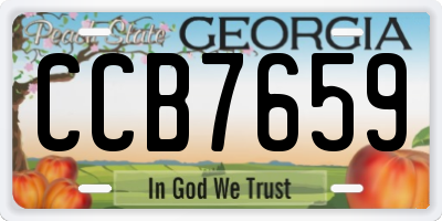 GA license plate CCB7659