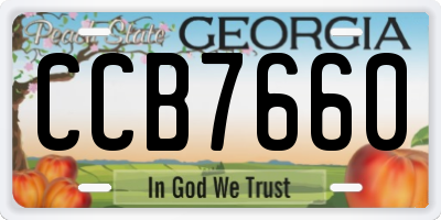 GA license plate CCB7660