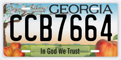 GA license plate CCB7664