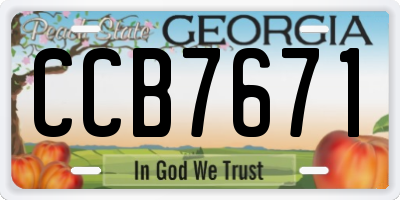GA license plate CCB7671