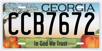 GA license plate CCB7672