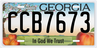 GA license plate CCB7673