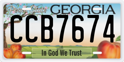 GA license plate CCB7674