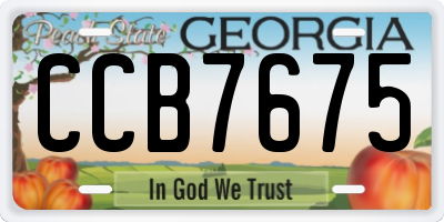 GA license plate CCB7675