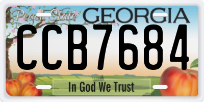 GA license plate CCB7684