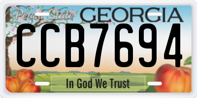 GA license plate CCB7694