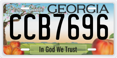 GA license plate CCB7696