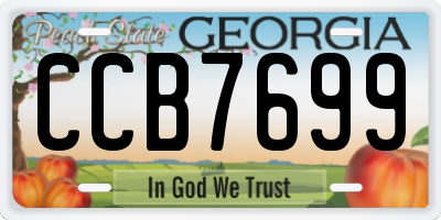 GA license plate CCB7699