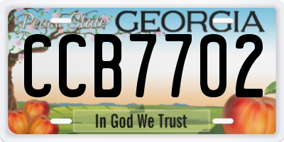 GA license plate CCB7702