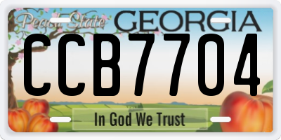 GA license plate CCB7704