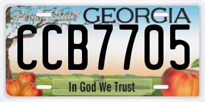 GA license plate CCB7705