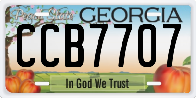 GA license plate CCB7707