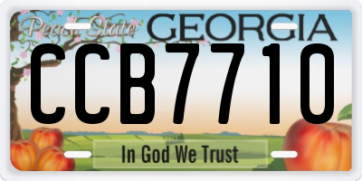 GA license plate CCB7710