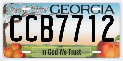 GA license plate CCB7712