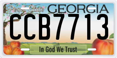 GA license plate CCB7713