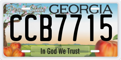 GA license plate CCB7715
