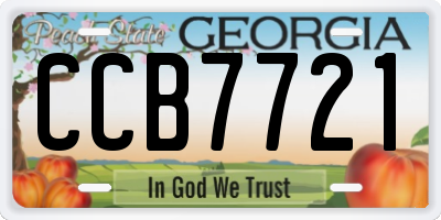 GA license plate CCB7721