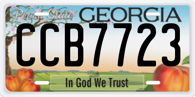 GA license plate CCB7723