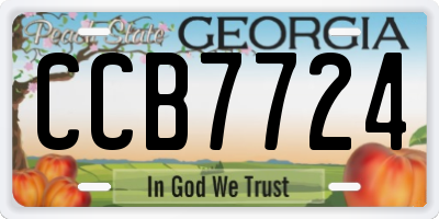 GA license plate CCB7724