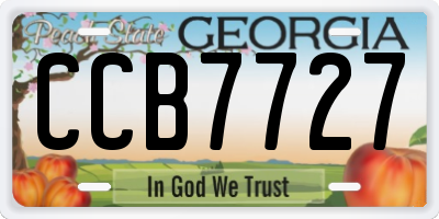 GA license plate CCB7727