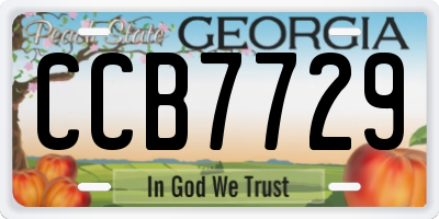 GA license plate CCB7729