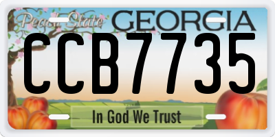 GA license plate CCB7735
