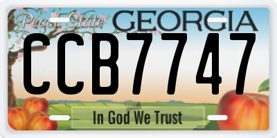 GA license plate CCB7747
