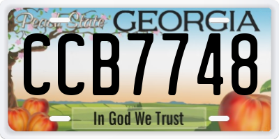 GA license plate CCB7748