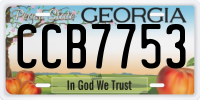 GA license plate CCB7753