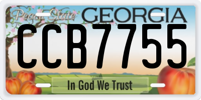 GA license plate CCB7755