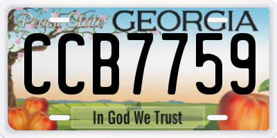 GA license plate CCB7759