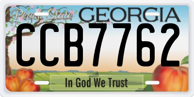 GA license plate CCB7762