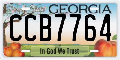 GA license plate CCB7764
