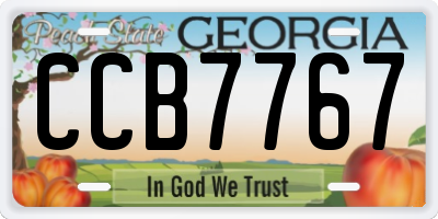GA license plate CCB7767