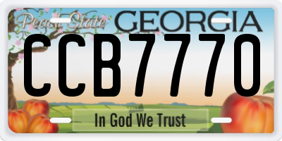 GA license plate CCB7770