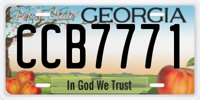 GA license plate CCB7771
