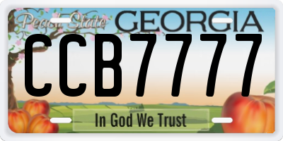 GA license plate CCB7777